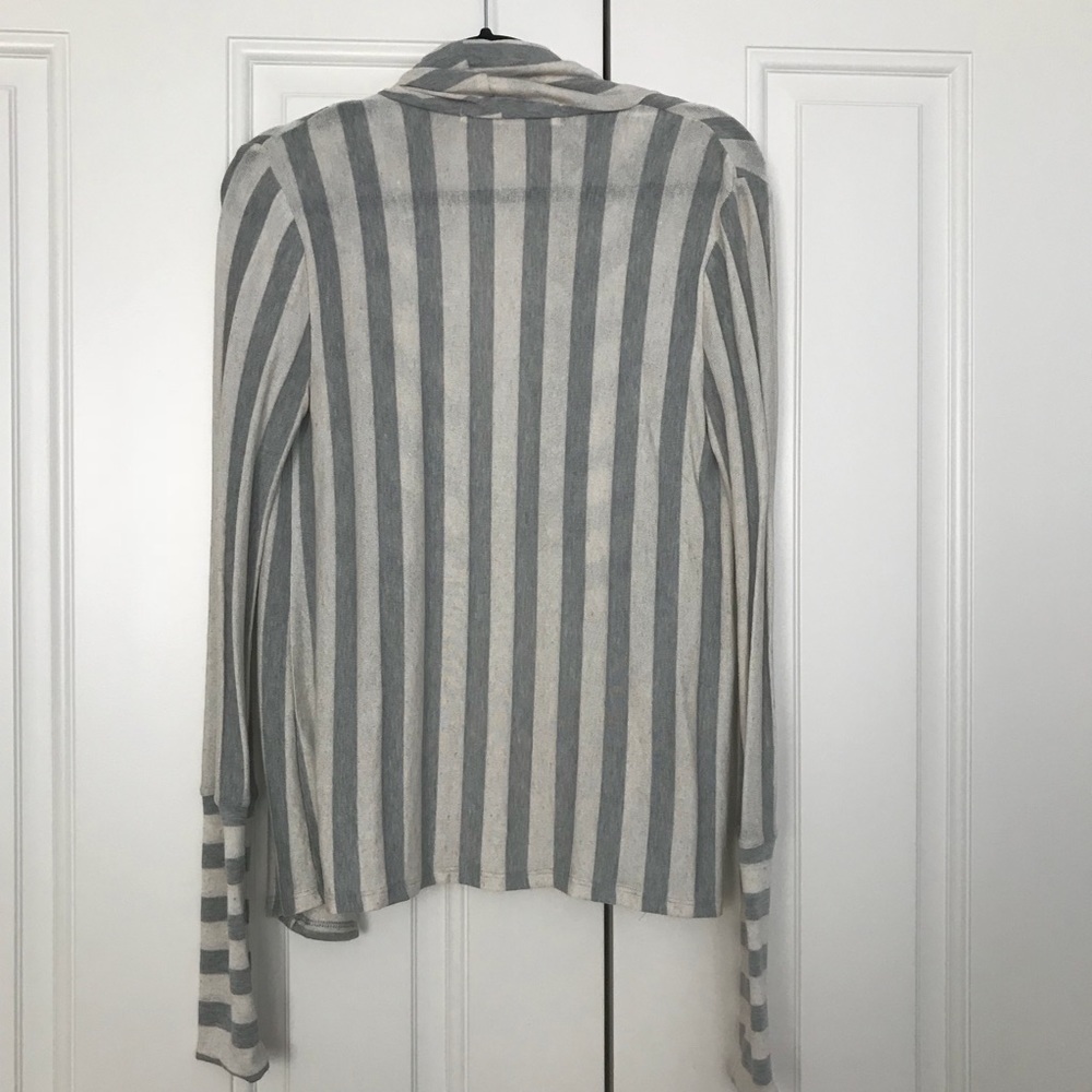 C.Z. Falconer Open Front Stripe Waterfall Cardigan - image 2